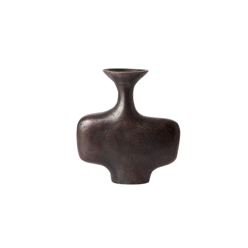 

Black special-shaped art design metal flower ware home model room entrance aluminum vase ornament