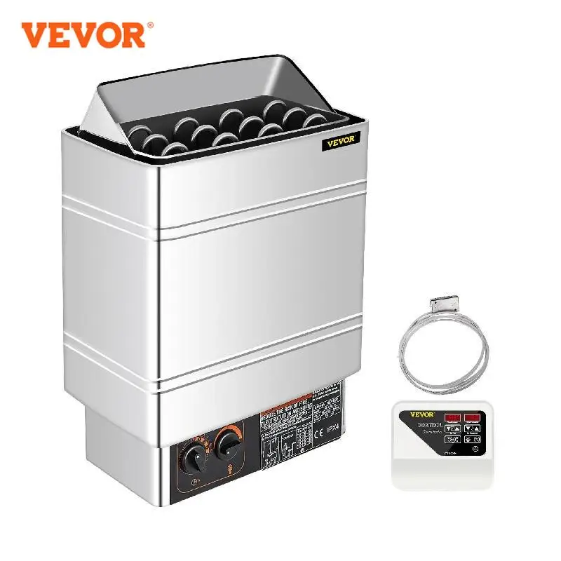 VEVOR 6 8 9 KW Elektrischer Saunaofen Ofen Externer / Interner Regler Überhitzungsschutz Spa Sauna Raum Dampfgenerator