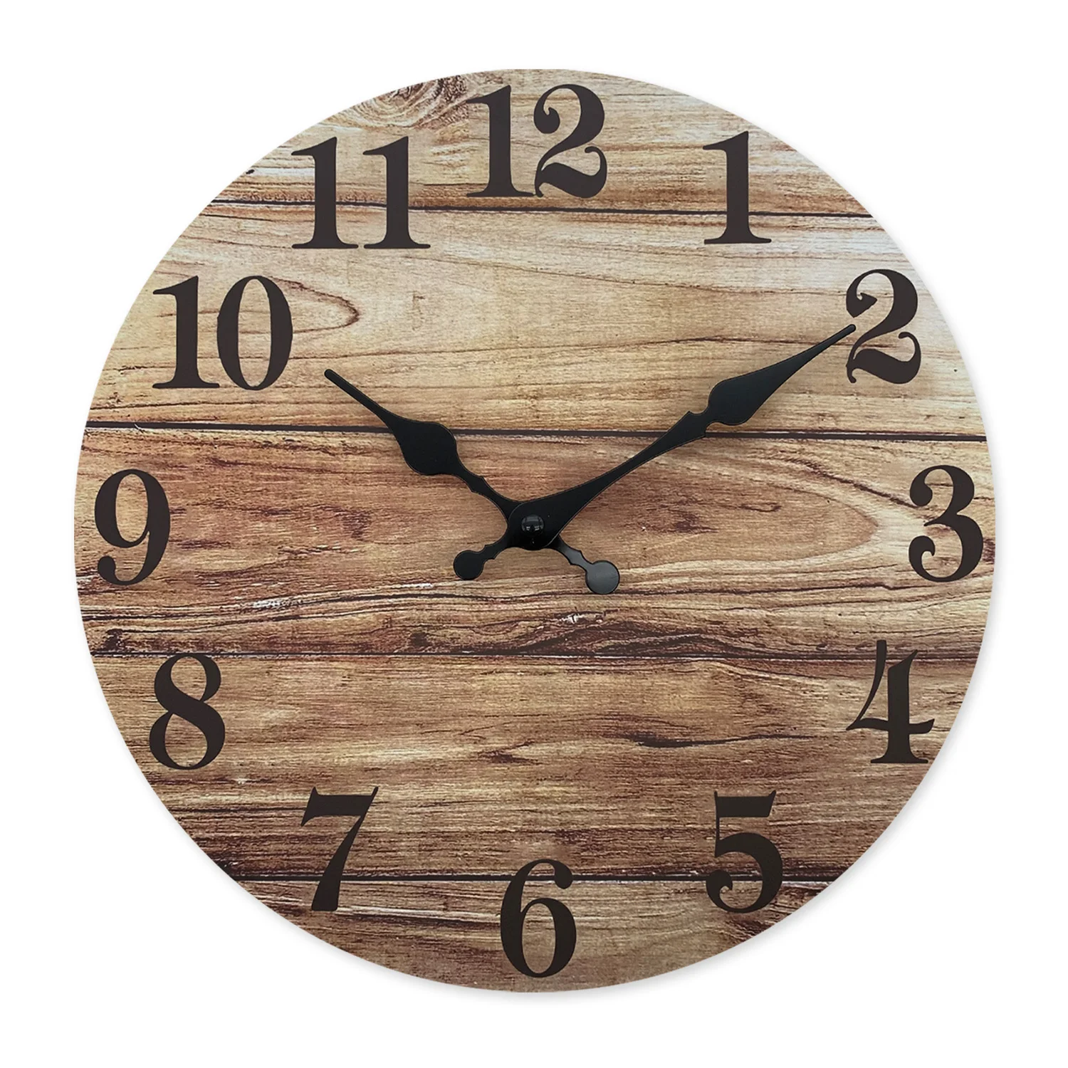 Retro alte Holzbrettmuster Holzwanduhr Wohnzimmer Schlafzimmer Küche Home Dekoration Wanduhr stille Quarzuhr Urlaubsgeschenk 10 Zoll 12 Zoll 14 Zoll 16 Zoll (ohne Batterien)