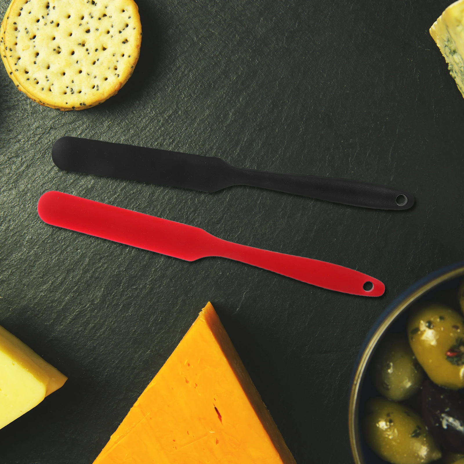 

3pcs Silicone Spatulas Long Handle Baking Tools Cake Cream Scraper Mixing Spoon Food Dough Tool Easy Clean Hanging Hole Large