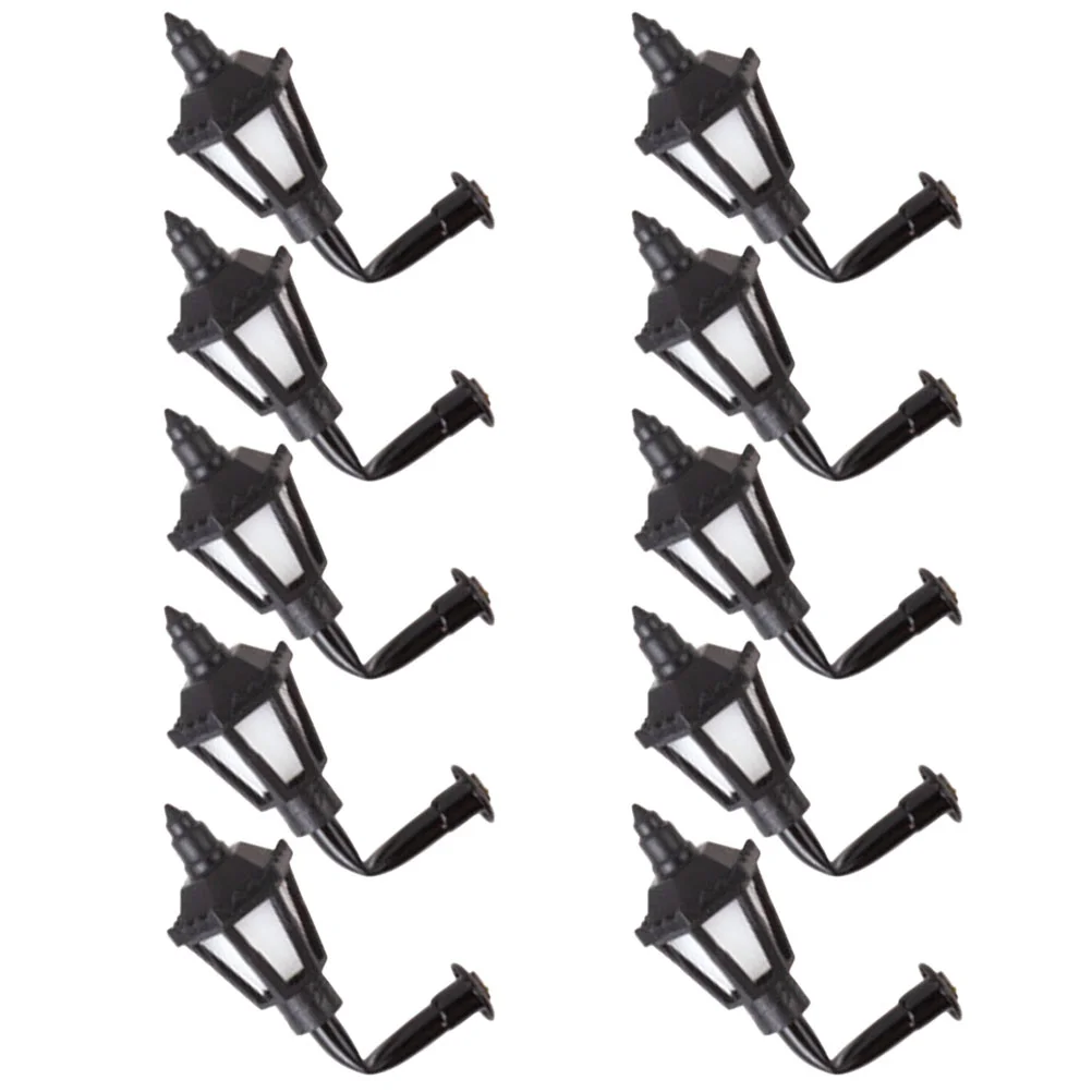 

10 Pcs Micro Landscape Ornament Light Mini Wall Lamp Sconces Tiny Stainless Steel Plus Abs Model Simulation Baby