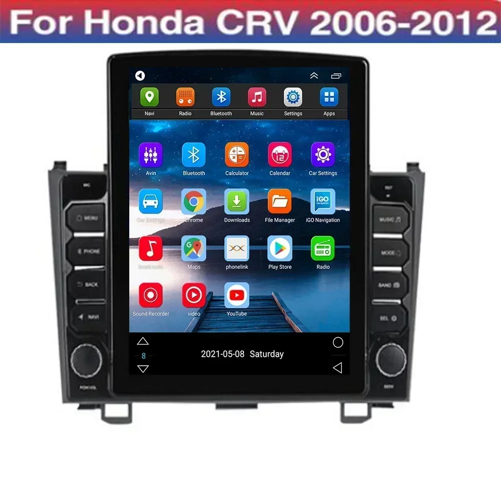 9.7" Android 13 For HONDA CRV 2006 - 2011 Tesla Type Car Radio Multimedia Video Player Navigation GPS RDS Camera no dvd