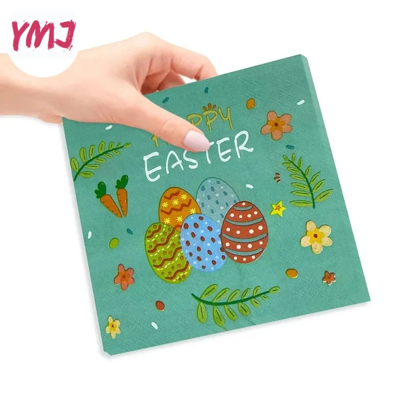 Blue Eggs Easter Bunny Party Supplies Disposable Paper Placemats Decorative Napkins Butterfly Bart Paper 2-Ply 10/20pcs 33*33cm