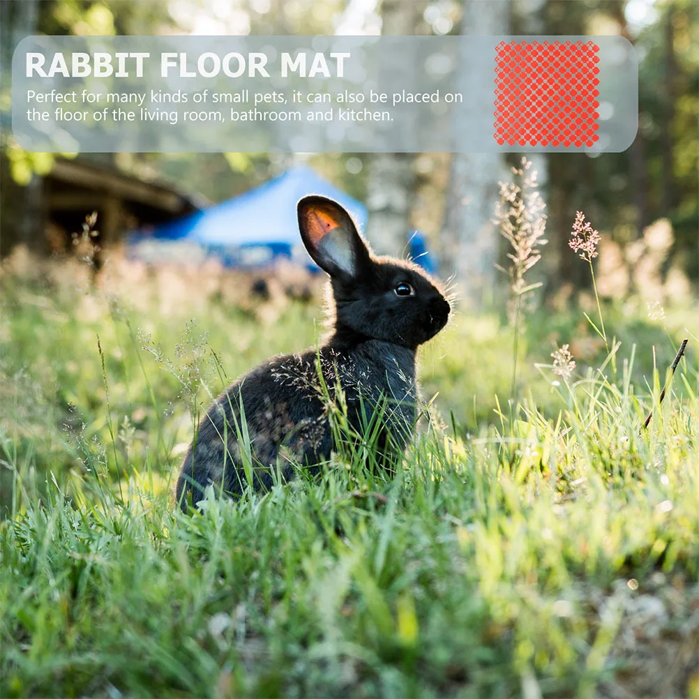 

6pcs Rabbit Floor Mat Pet Cage Mats Reusable Plastic Hole Design Wear-Resistant Small Animal Foot Pads For Bunny Hamster Living