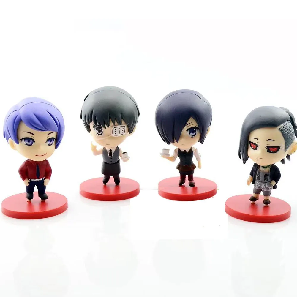 8CM 토우카 키리시마 우타 카네키 켄 츠키야마 슈 슈트 피규어 애니메이션 도쿄 구루 미니 모델 장난감 선물 컬렉션 장식품 PVC