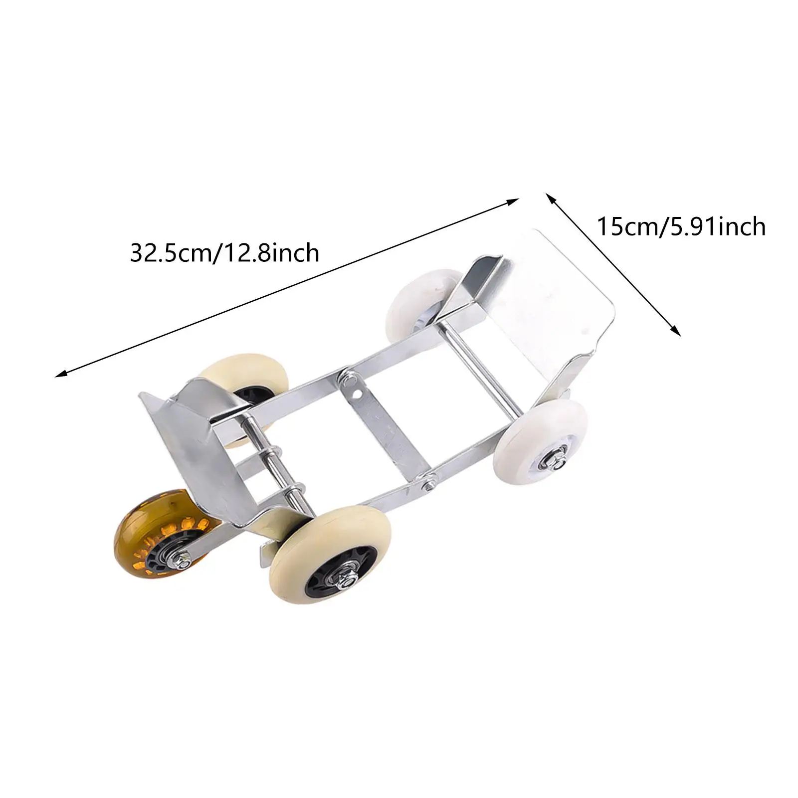 오토바이 스쿠터 플랫 타이어 부스터 트롤리 타이어 보호대 고무 휠, 내마모성 강철 프레임 이동 도구, 32.5cm x 15cm