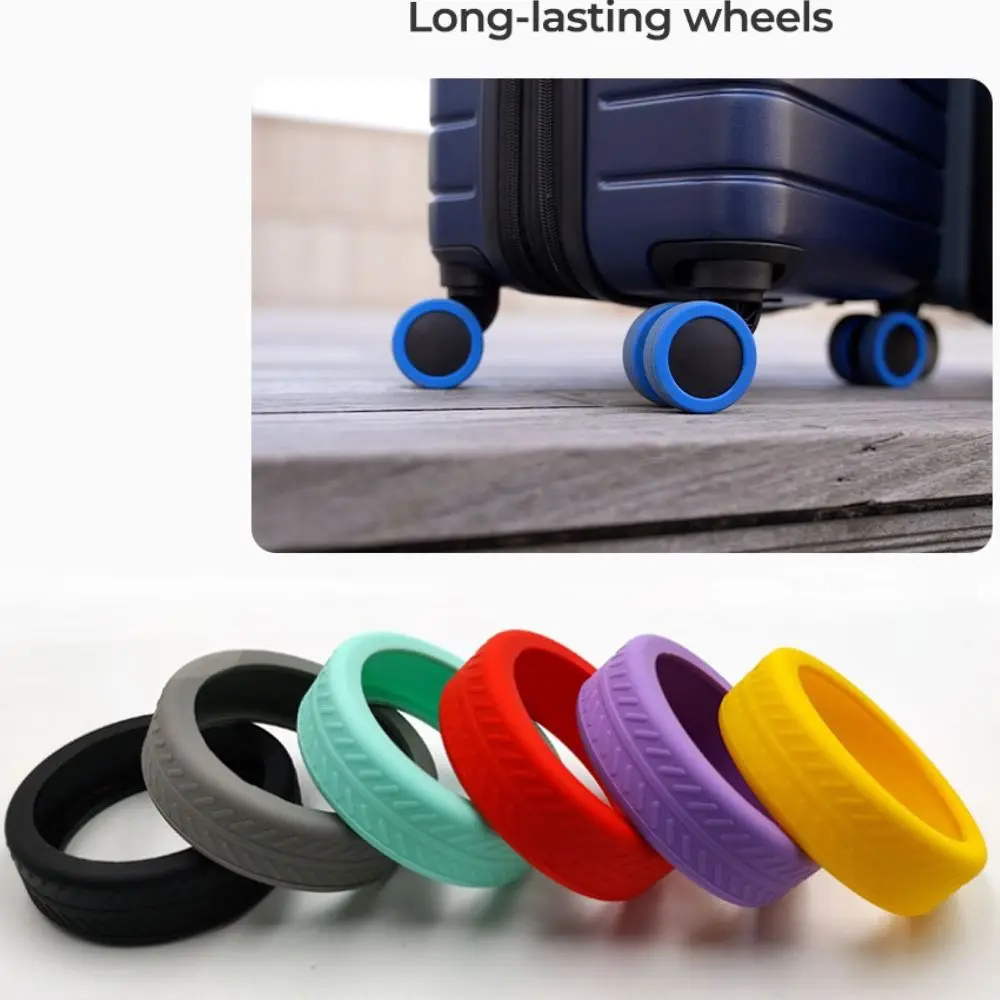 4/8Pcs Silicone Luggage Wheels Protector Reduce Wheel Wear Suitcase Parts Axles Suitcase Wheels Protection Cover