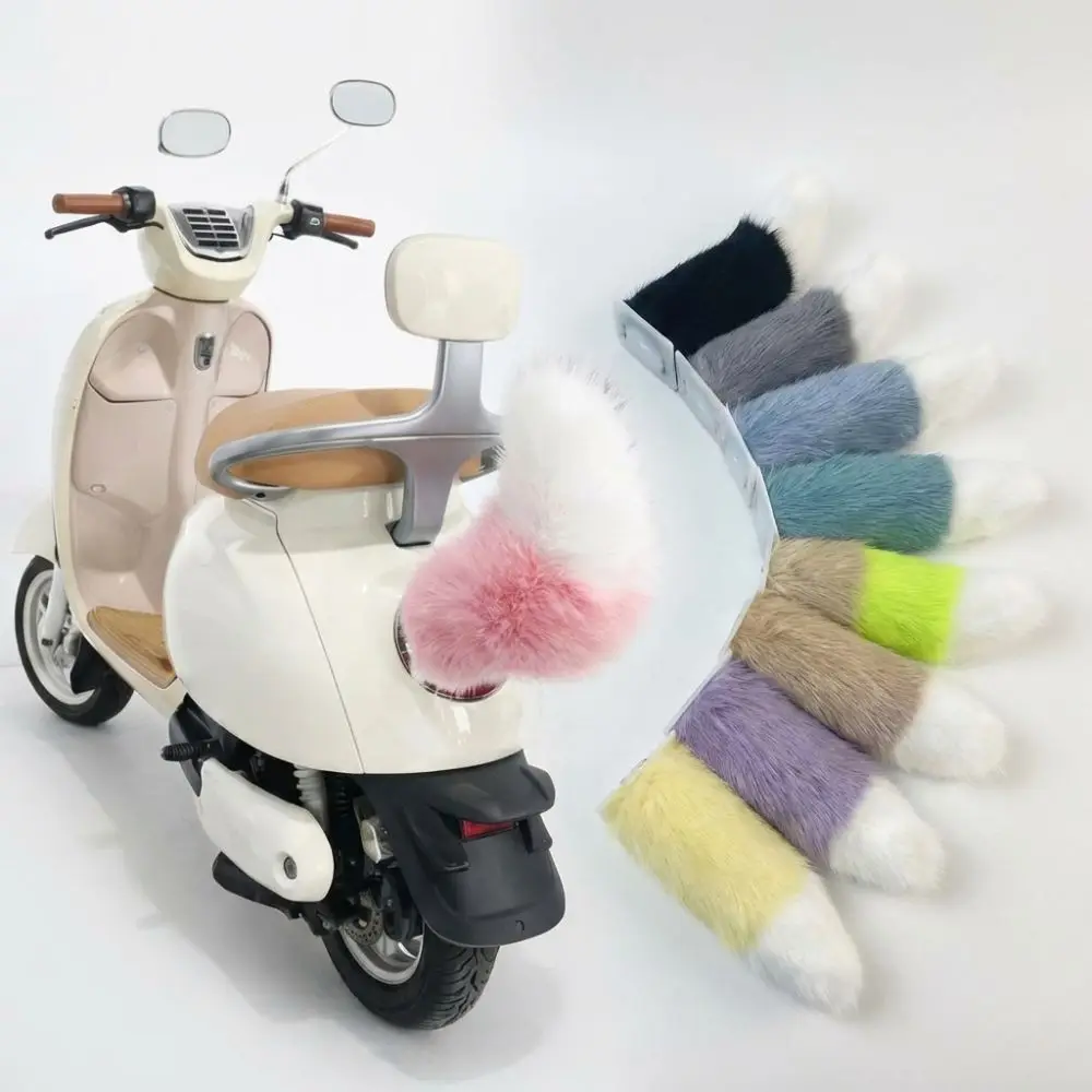 Fluffy Remote Control Electric Bicycle Tail Realistic Rechargeable Car Wagging Moving Tail Versatile Self-adhesive