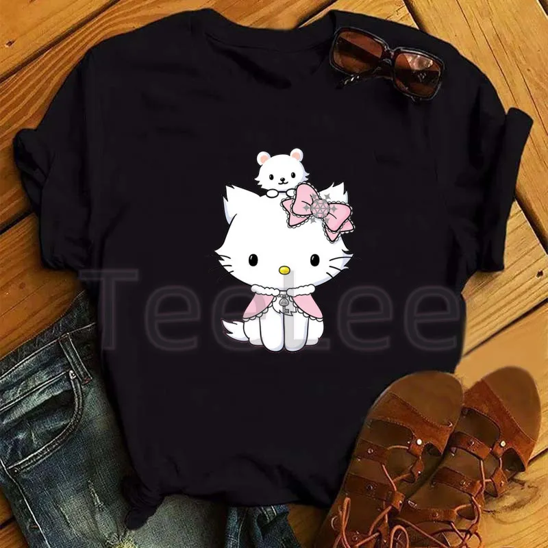 Funny Charmmy Kitty T-Shirt Cute Graphic Printed Fashion Women's Tops Tees for Women Shirts Kawaii Women T-shirt Streetwear Top