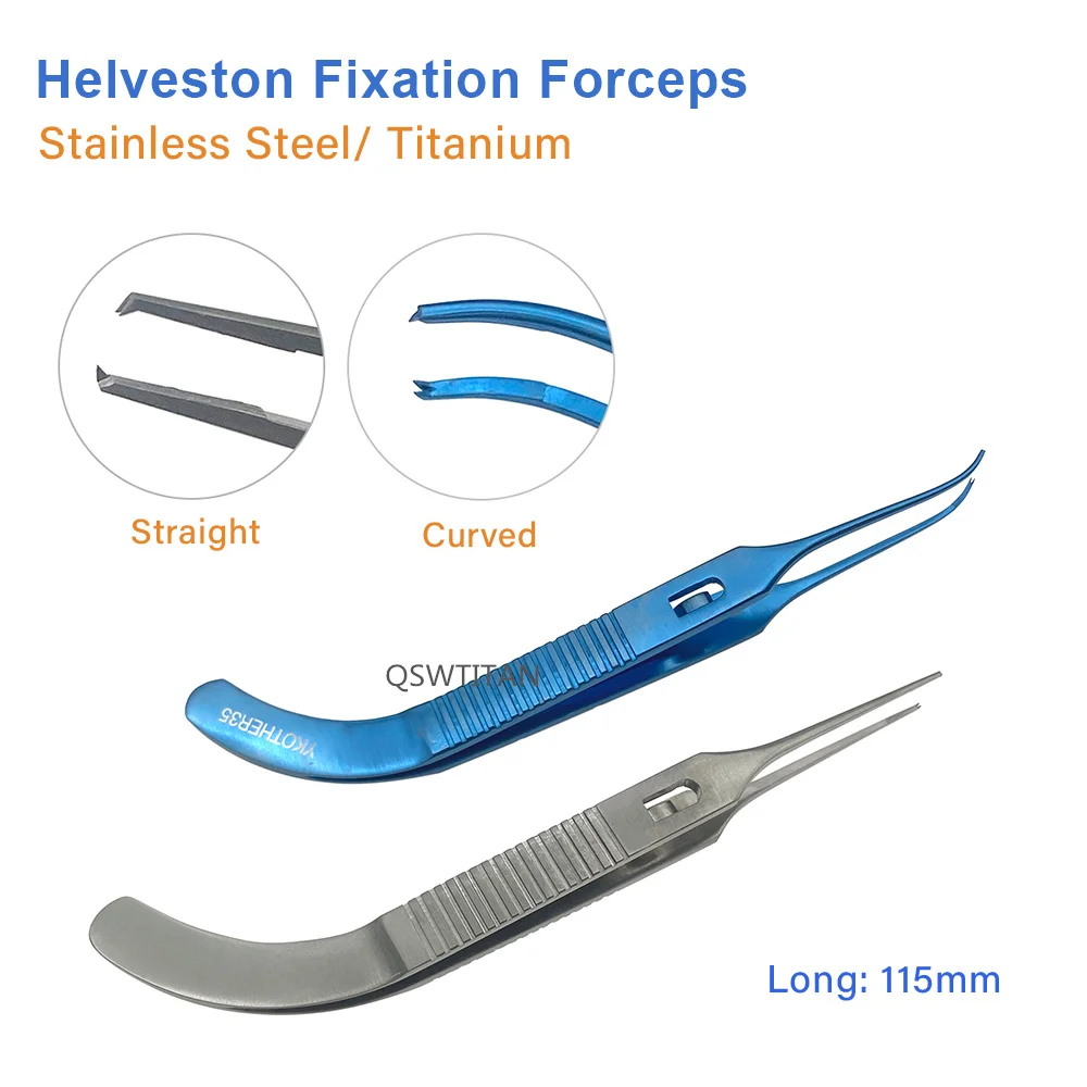 1pcs Helveston Fixation Forceps Autoclaveable 1*2 tooth Ophthalmic Surgical Instrument