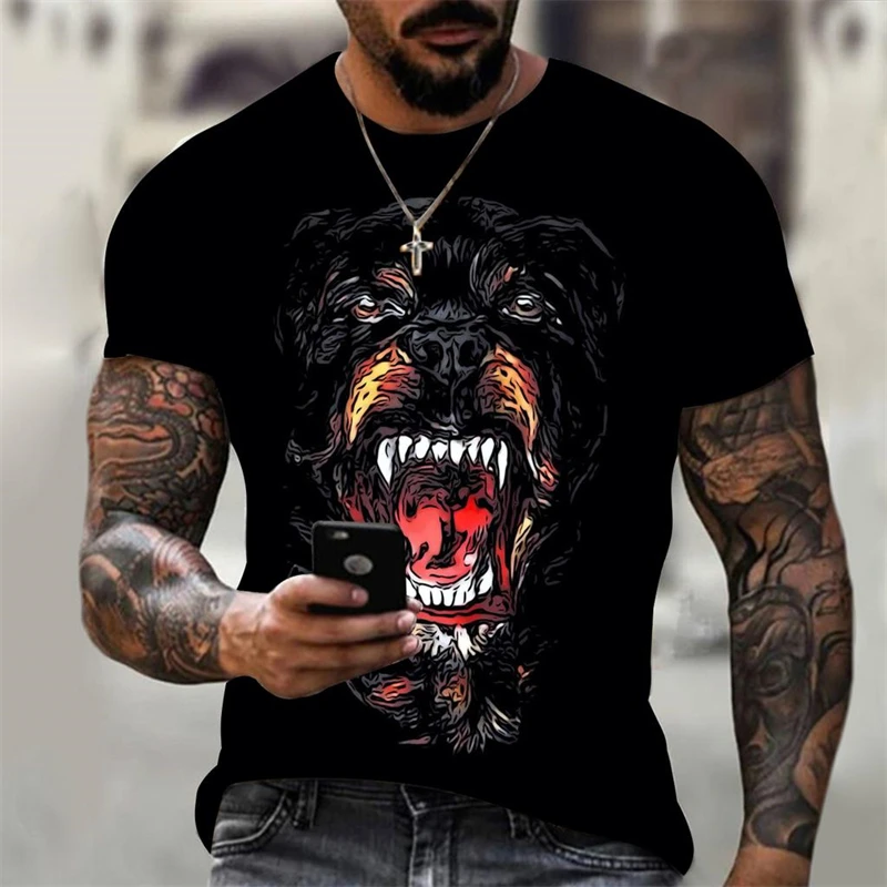 Funny Animal Labrador Dog 3D Print Men\'s T-shirts Summer O-Neck Short Sleeve Tops Breathable  Harajuku Style Tees Men Clothing