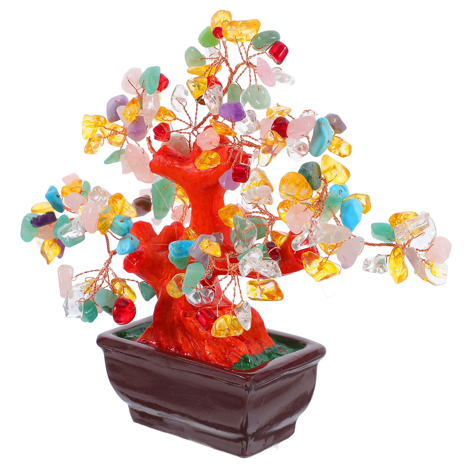 

Crystal Money Tree Desktop Ornament Elegant Bonsai Style Office Desk Decor Wealth Luck Fortune Tree Decoration Home Office Decor