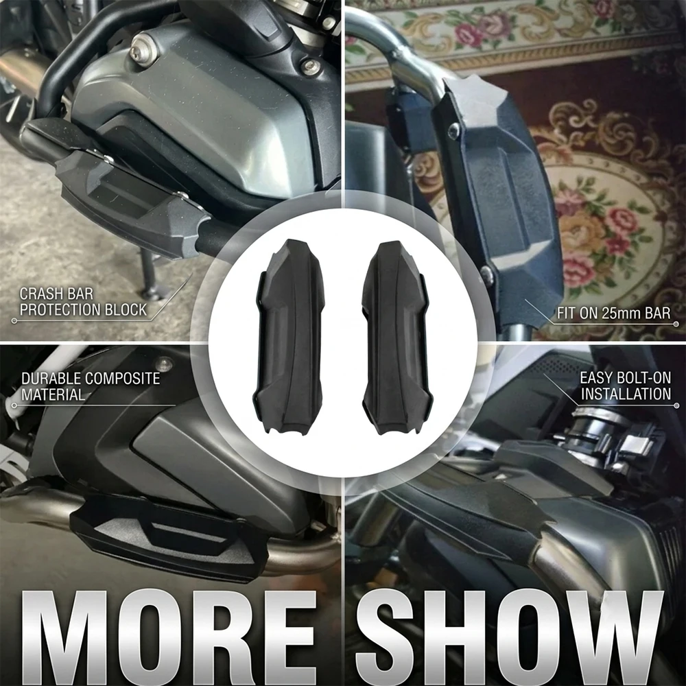 Motorcycle Engine Guard Crash Bar Bumper Protector Decorative Block For BMW R1250GS R1200GS ADV F850GS Adventure F750GS R1300GS 4