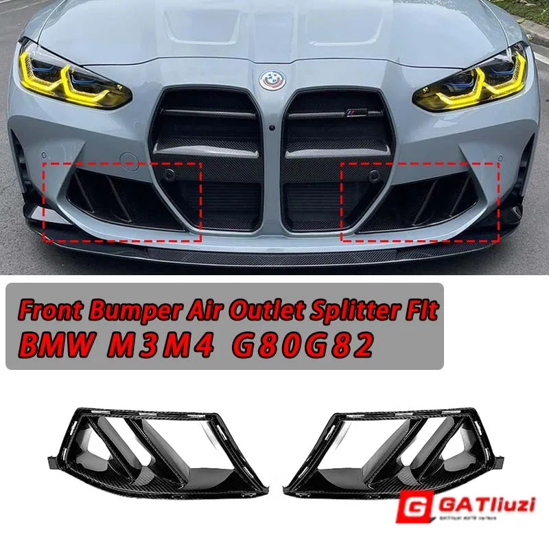 

Real Dry Carbon Fiber Car Front Bumper Air Vent Splitter Side Fender R44 For BMW G80 M3 G82 G83 M4 Sedan Coupe Cabrio 2020-IN