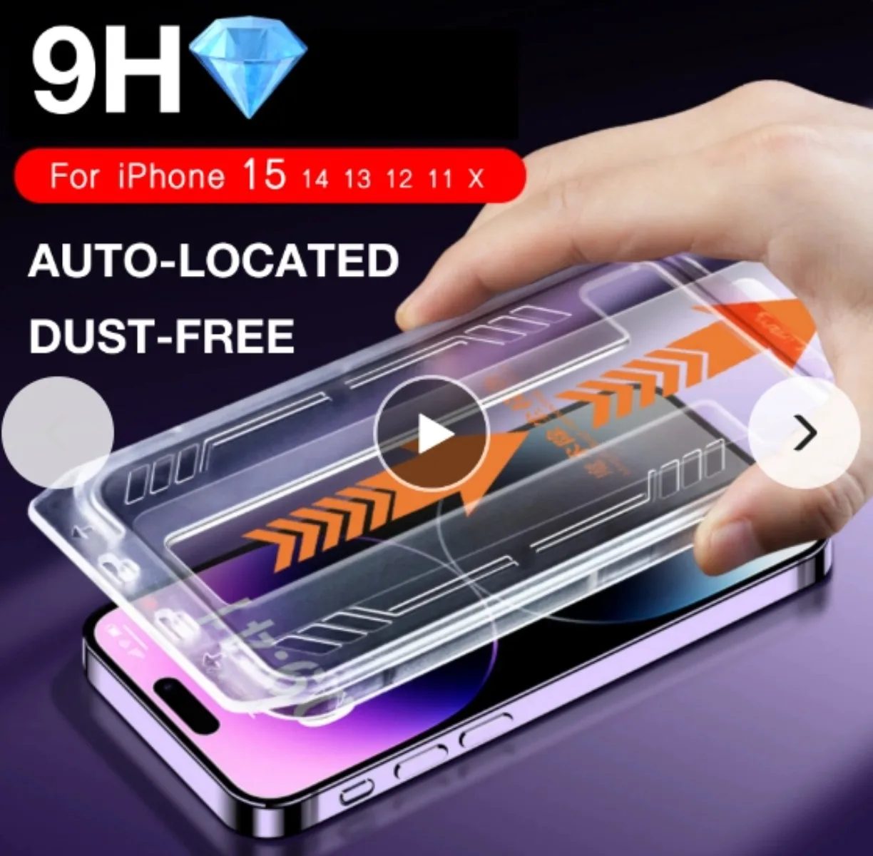 FOR iPhone 15 14 13 12 11 XR XS Pro Max PLUS Screen Protector Toughened Glass Phone With Install Kit Remove Explosion magicjohn