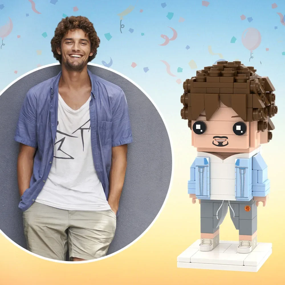 Hand Small Particle Ornament, Character Brickfigures With Photo Customization, Memorial Craft For Daily Collection And Gifting.