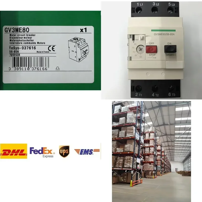 Interruptor de protección de motor GV3-ME80 56-80A completamente nuevo, entrega rápida