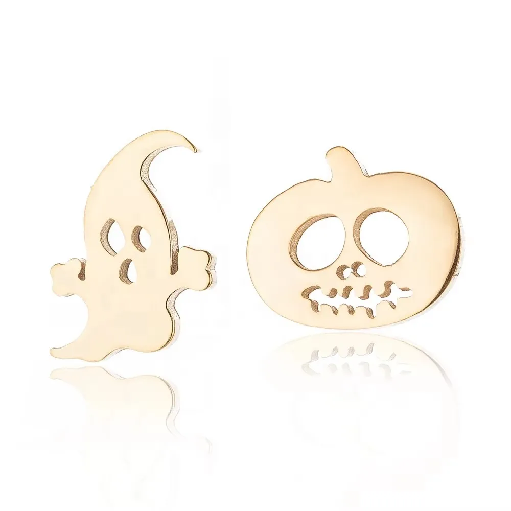 Xunyue Creative Halloween Party Jewelry Stainless Steel Stud Earrings Pumpkin Skull Ghost Earring Studs