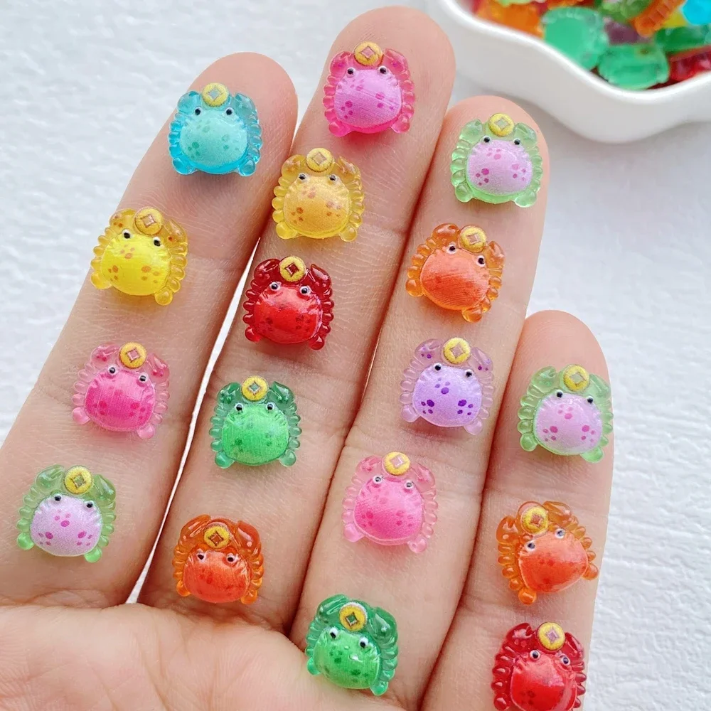 50pcs Resin Colorful 3D Cartoon Crab Nail Art Flatback Rhinestone Scrapbook DIY Wedding Decor Jewelry Crafts Accessories