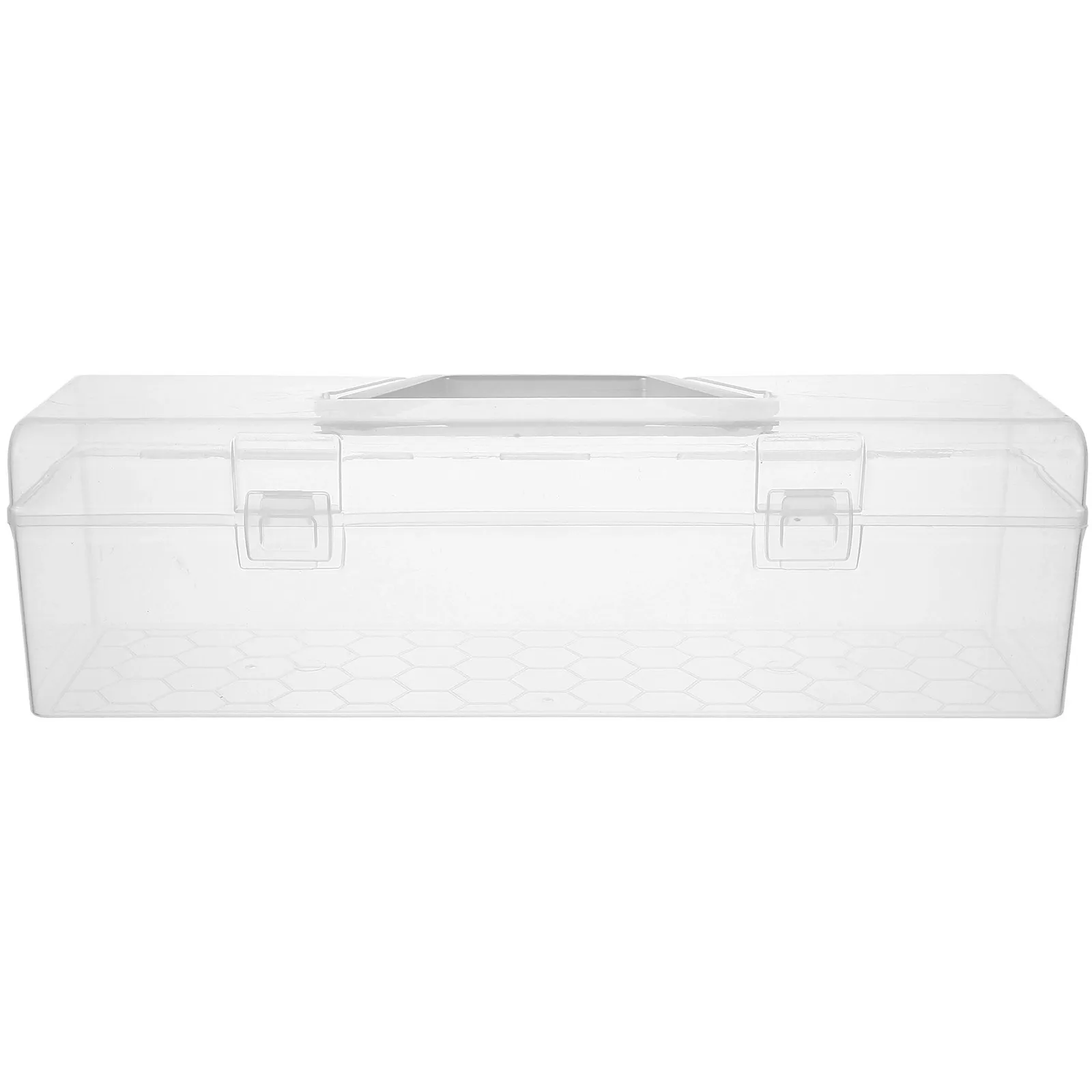 

Portable Clear Plastic Storage Box Thickened Large Capacity Handle Pen Brush Storage Case Nail Hair Accessories