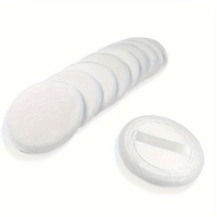 10pcs Powder Puff Cotton Cosmetic Powder Makeup Puffs Pads with Ribbon Face Powder Puffs for Loose and Foundation 2.36 inch. (Wh