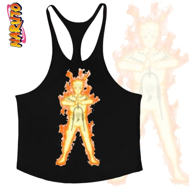 

Мужской спортивный жилет Naruto Stringer, карта Курама Mode Naruto, тонкий ремень Racerback, быстросохнущий для бодибилдинга