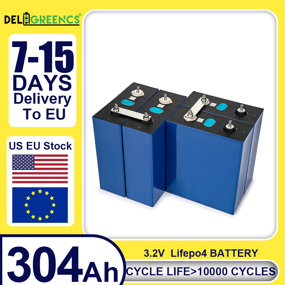 EVE 304Ah 12V Rechargeable Prismatic Battery LifePO4 Battery 6000 Deep Cycles Solar EU stock 3.2V Storage EV RV Camping No TAX
