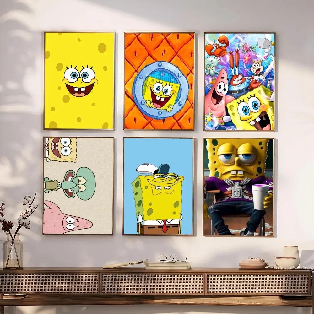 Anime Spongebob Poster Paper Print Home Living Room Bedroom Entrance Bar Restaurant Cafe Art Painting Decoration