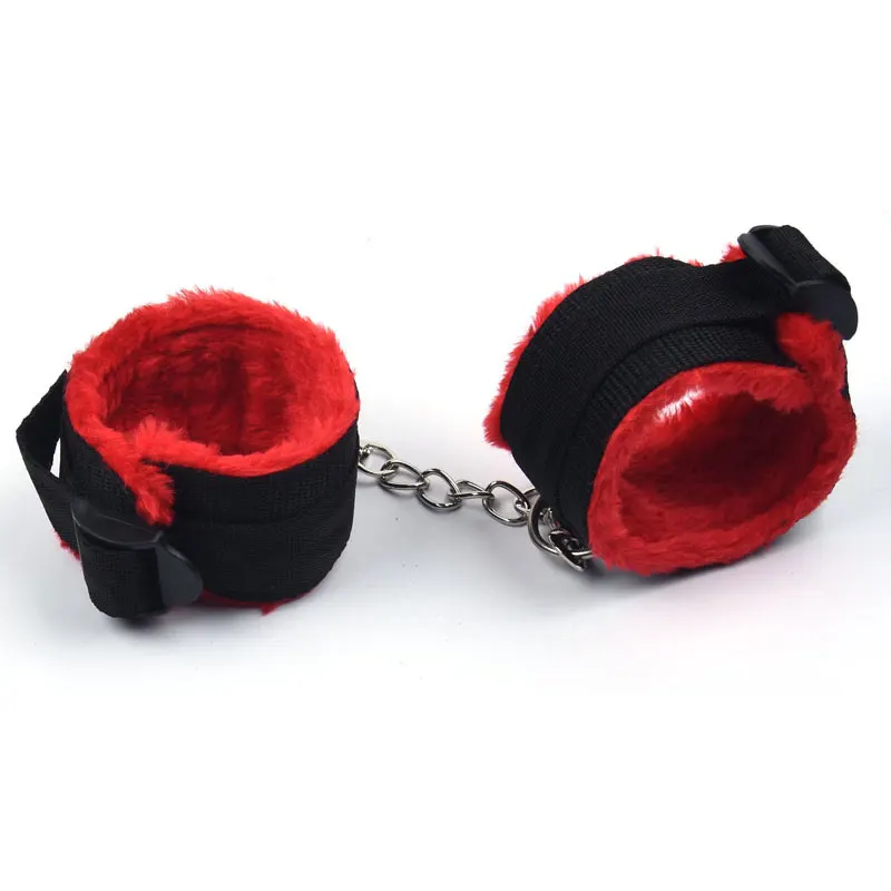 Искусственные плюшевые наручники из нейлона, 44 см, секс-наручники, рабство, экзотические аксессуары, игрушки для пар, игры для взрослых