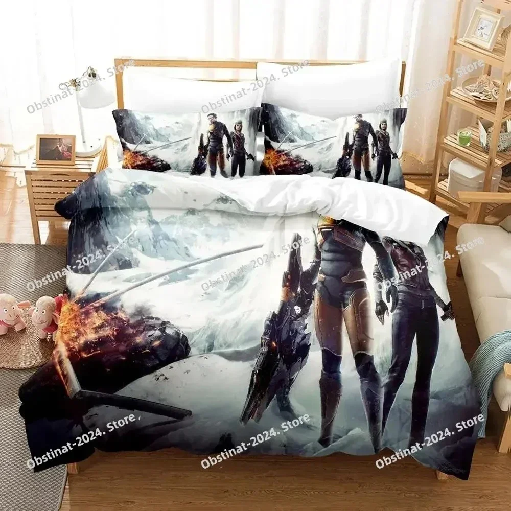Conjunto de roupa de cama 3D com tema do novo jogo Half-Life, com estampa, composto por edredom, capa de edredom e fronha, 3 peças, tamanhos para crianças e adultos.