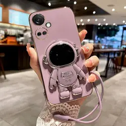 Phone Case For Tecno Camon 20 Pro 19 Neo 19 Pro Camon 17P 18 P 15 Air 16S Soft Cover 6D Plating Astronaut Fold Stand