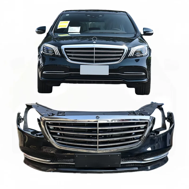 -S-Class W222 Auto Parts Front Bumper Kit with Grille Headlights S500L Luxury Model for New S500L Luxury Model