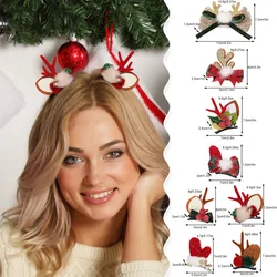 2024 Christmas hair clip for girls new year hairclip kids cute Christmas antlers hairpin baby red bow Barrette Party Ornament