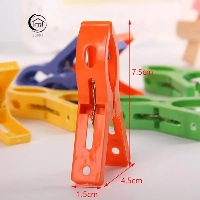 8Pcs/Set Large Plastic Hanger Clips Windproof Beach Towel Clothes Pegs Powerful Spring Clamp Clothespin Organizers