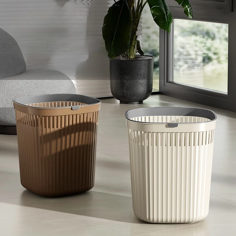 

Large Capacity Household Trash Bin Luxury Kitchen Bathroom Bedroom Living Room Wastebasket