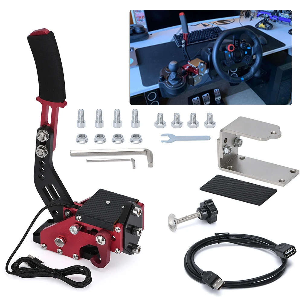 Hand Brake+Clamp For SIM Auto Racing Games G25/G27/G29 T500 Steel & Aluminum RALLY Adjustable For PC Windows