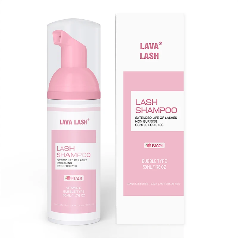 Lava Lash Mousse Extension Eyelashes Shampoo Peach Gentle Cleansing Grafting Foam 50ml Makeup Tools Korea Non-Irritation