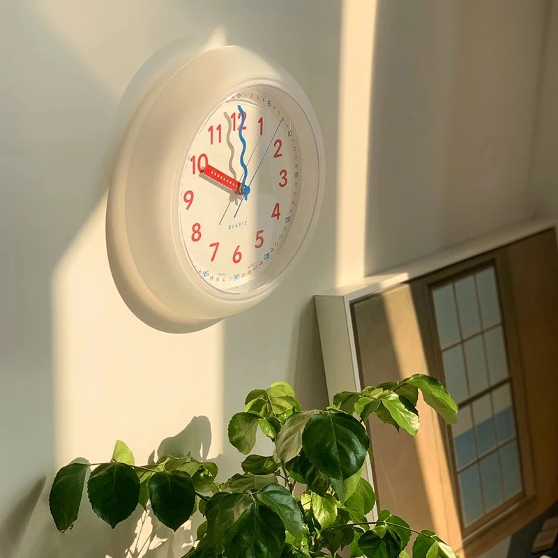 Plastic Yellow Modern Wall Clock Cute Living Room Home Decoration Table Clock Creative Gift Kids Bedroom Silent Clock