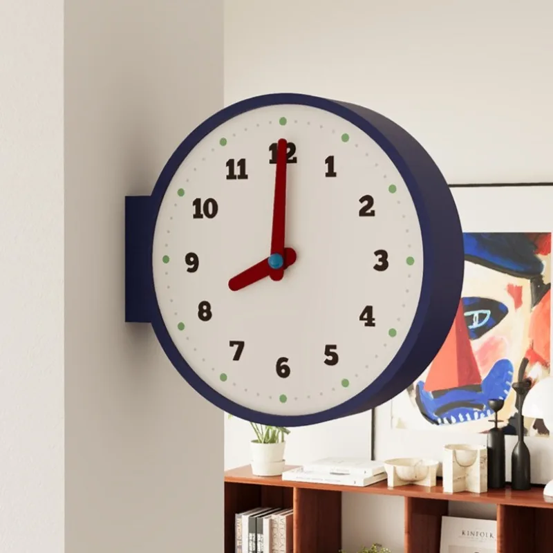 

Double Sided Wall Clock Corner Living Room Vintage Wall Clocks Luxury Modern Clocks Noiseless Art Nordic Bedroom Home Decor