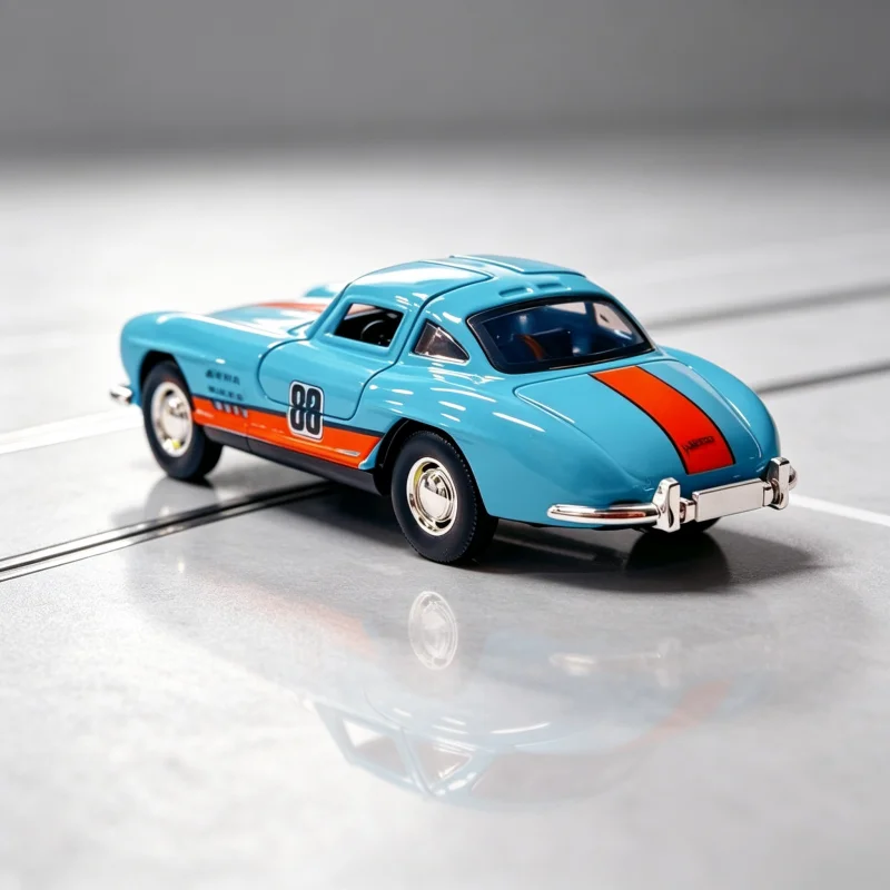 Retro-Sportwagen-Modell im Maßstab 1:36, aus Metall, mit aufrollbarer Motorisierung, mit öffnenden Türen, Rennwagen-Lackierung, Spielzeugauto, Dekoration für den Schreibtisch, Sammlerstück – Detail 3