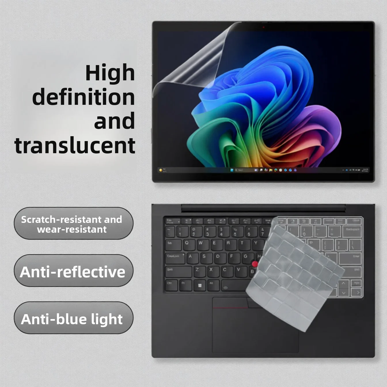 Anti-reflective and anti-blue protective film suitable for ThinkPad X13 Detachable Gen1 notebook screen film keyboard film