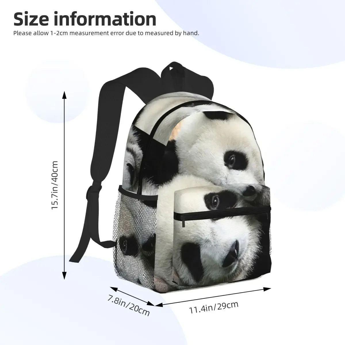 Panda Student Backpack School Bag Hiking Travel Daypack for Men Women Fashion Bookbag Shoulder Bags