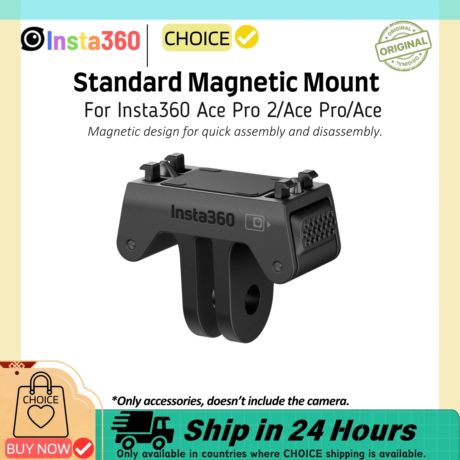 Insta360 Ace Pro 2 Standard Magnetic Mount Quick Release 2-prong Adapter  For Insta 360 Ace Pro 2 Original Accessories - AliExpress 44