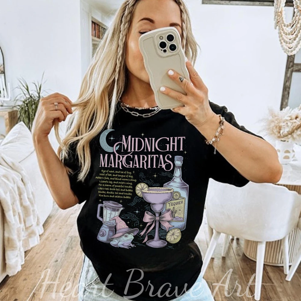 Midnight Margaritas Shirt Margarita Lovers Gift Tequila Halloween Margarita Halloween TShirt Witchy Halloween Tee