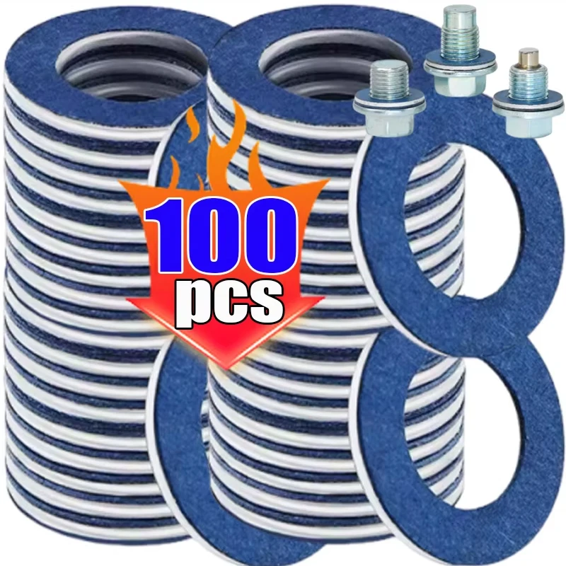 Car Engine Seal Aluminum Oil Drain Plugs Screw Gaskets Auto Screw Washers Replacement Accessories for Toyota 1~100pcs
