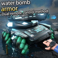 New 2.4G RC Battle Tank Heavy Large Interactive Remote Control Toy Car Dual Control with Shoot Bullets Model Electronic Boy Toys