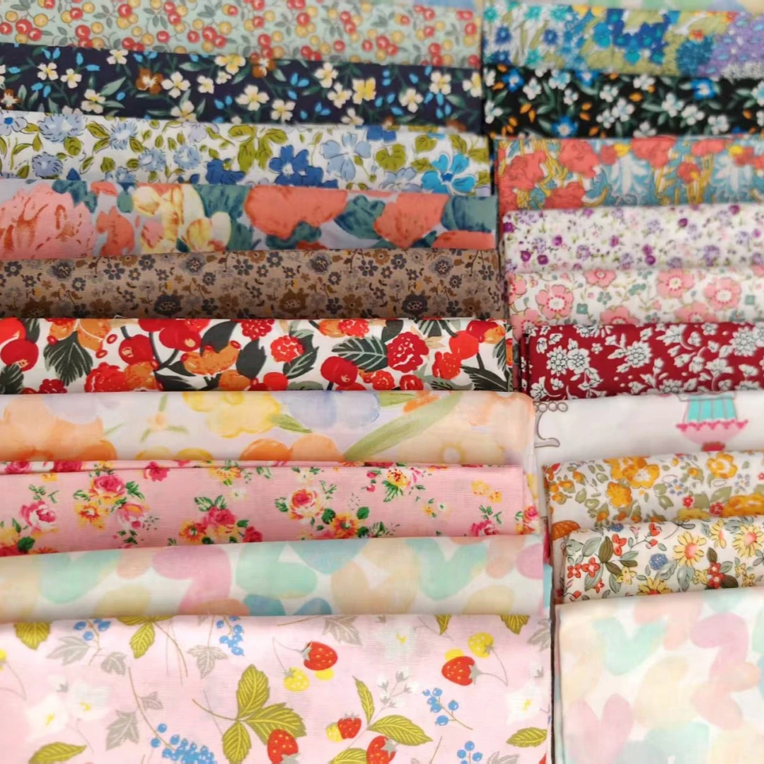

145x50cm Small Floral Pastoral Style Cotton Poplin Sewing Fabric, Making Women's Children's Clothing Sewing Cloth