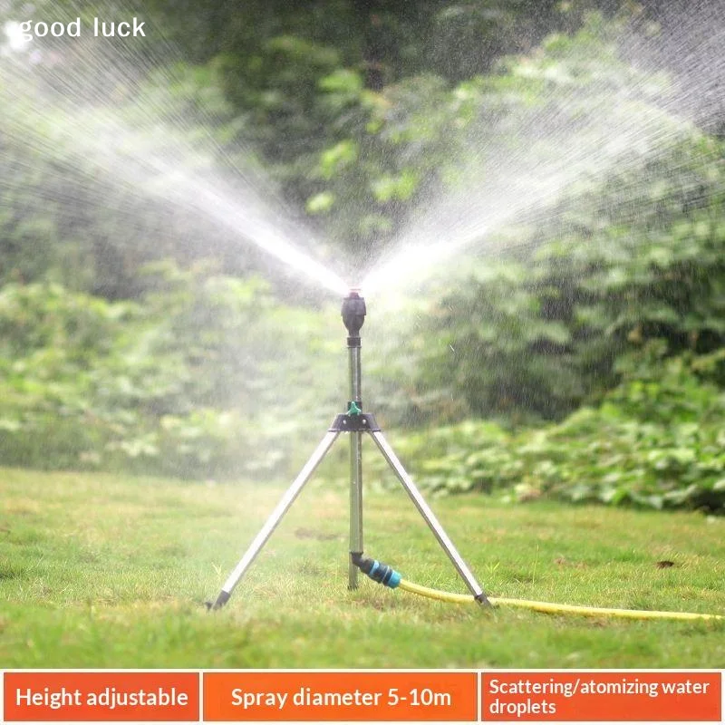 AnswerStainless Steel Telescopic Support Tripod 360 Rotatable Garden Sprinkler Head Set Outdoor Lawn Yard Watering Tool