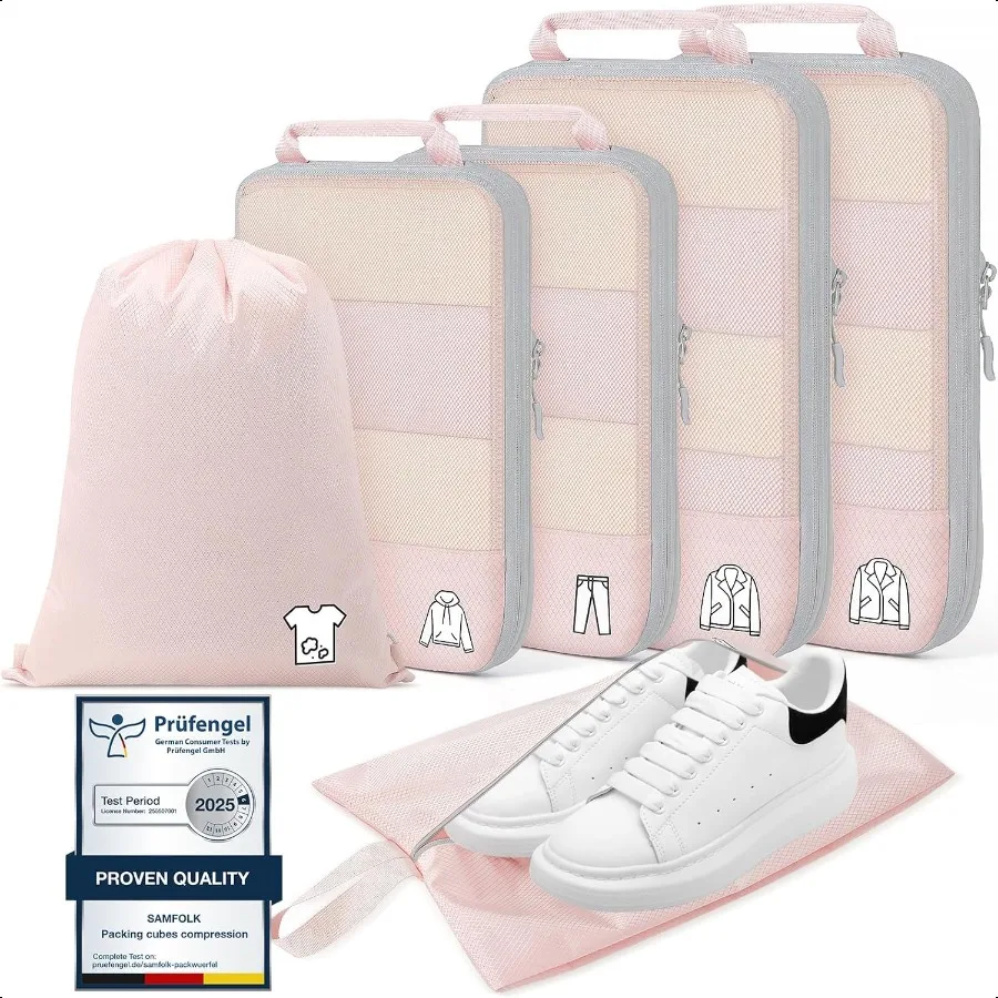 

Comprion Packing Cubes for Travel Lightweight 6 Set Bags Cruise Must Haves for Lage Carry On Suitcase and Clothes Organizer Dur