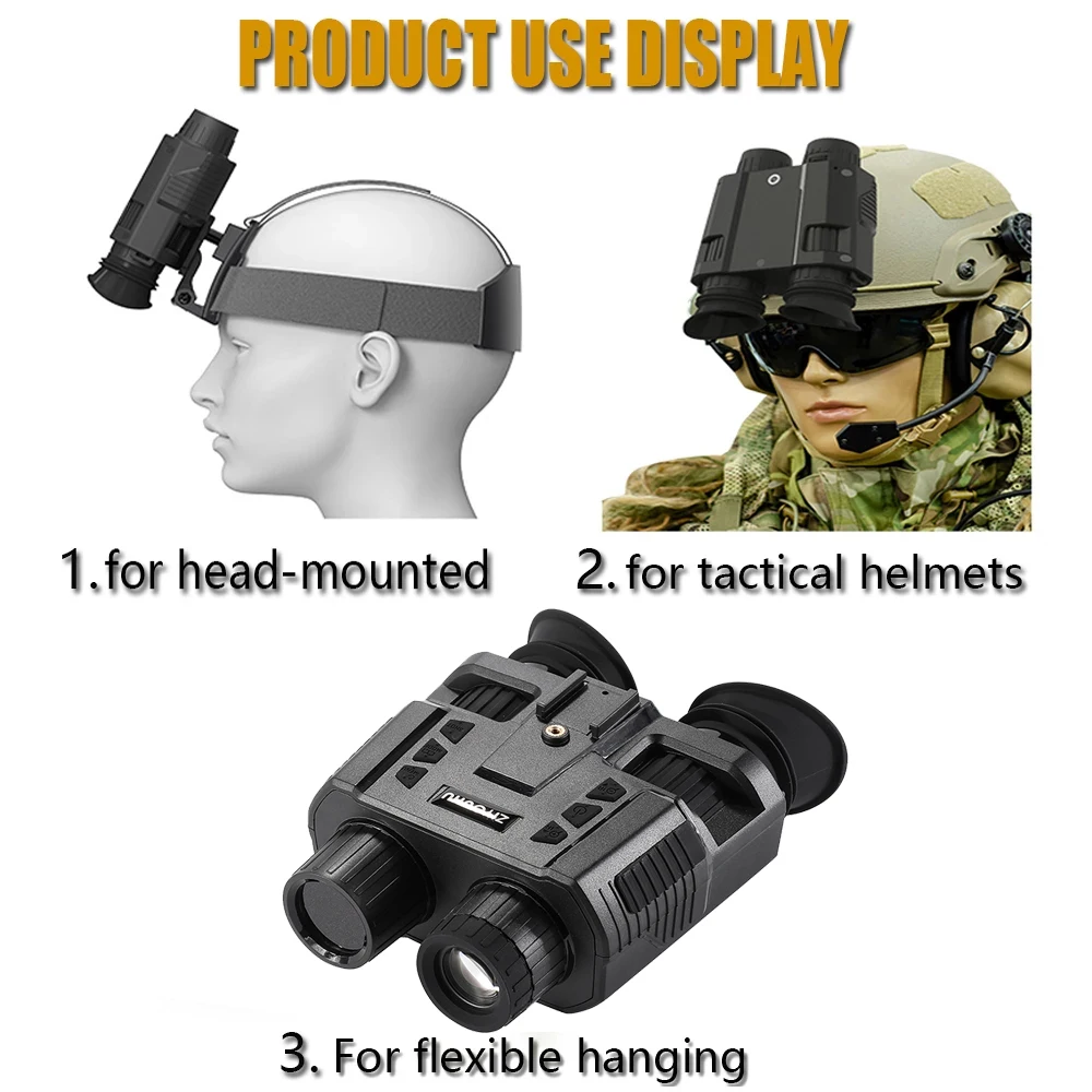 Outdoor High-definition Binocular Helmet Type Binoculars Infrared Digital Night Vision with Head Support Rope Free Hands NV8000